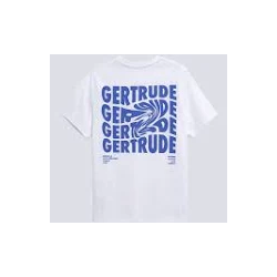 T-shirt Gertrude de couleur blanc et logo bleu