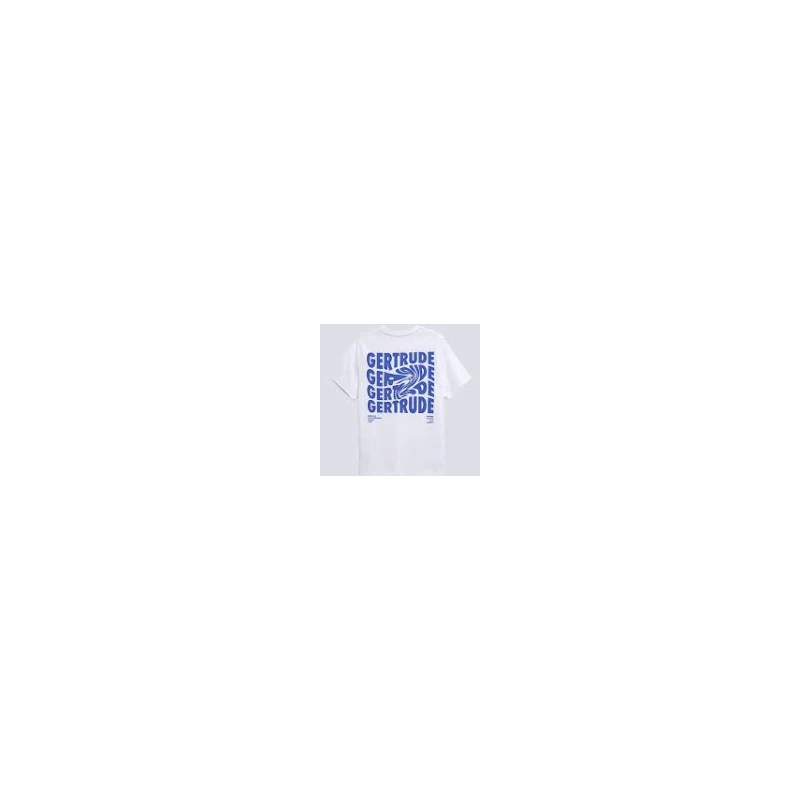 T-shirt Gertrude de couleur blanc et logo bleu