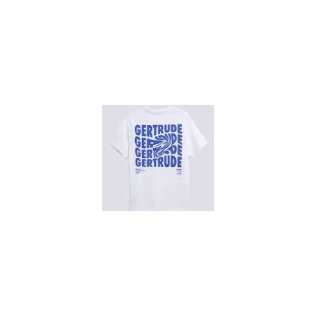 T-shirt Gertrude de couleur blanc et logo bleu