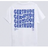 T-shirt Gertrude de couleur blanc et logo bleu